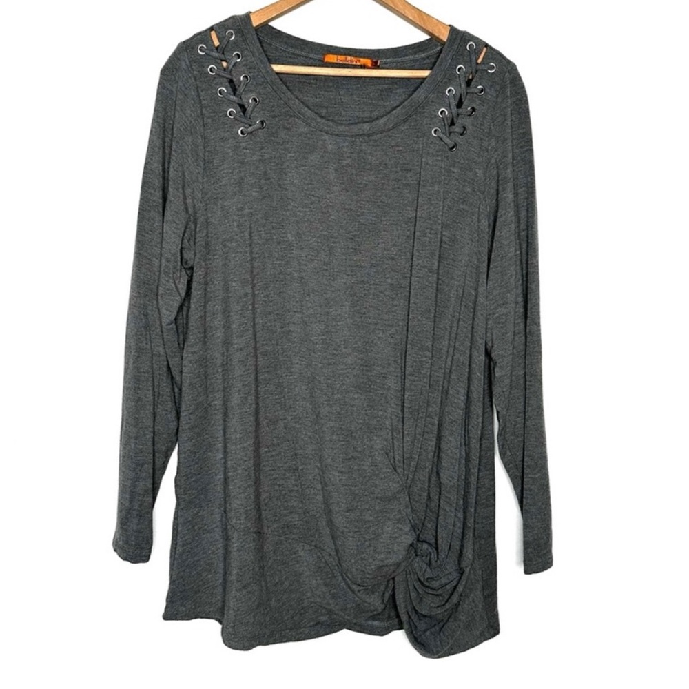 Long sleeve grey belldini top 3x